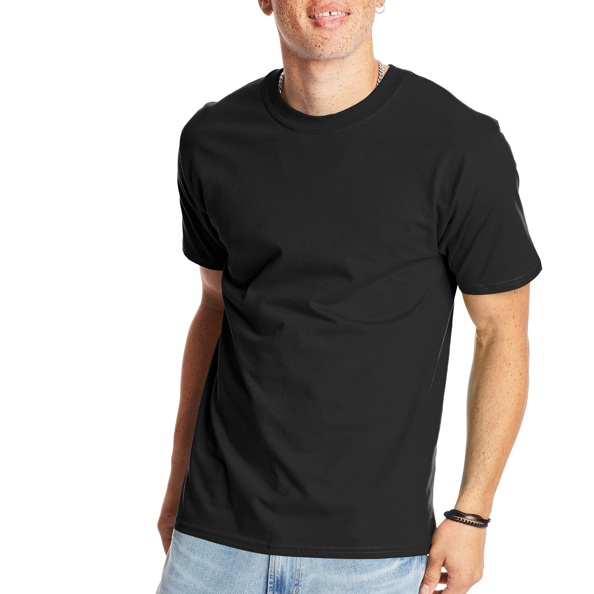 Hanes Men's Beefy-t T-Shirt, Heavyweight Cotton Tee, 1 Or 2 Pack, Big & Tall