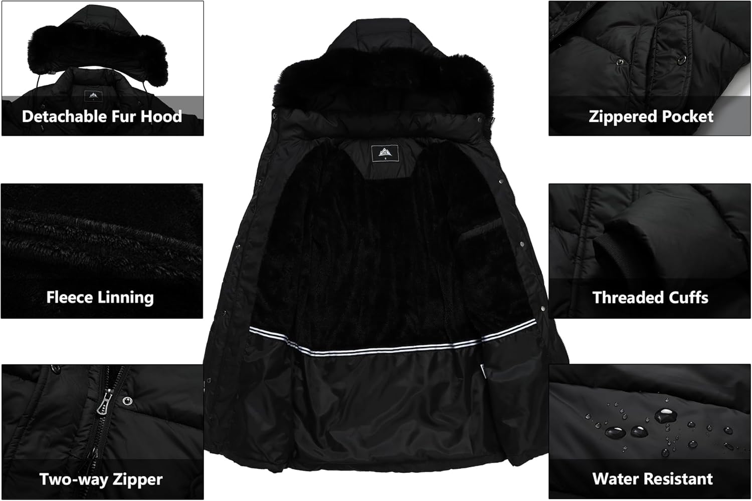 GOLDLADIES Women's Winter Coat Long Waterproof Parka - Warm Snow Jacket for Women,Windproof Winter Jacket for Cold Weather