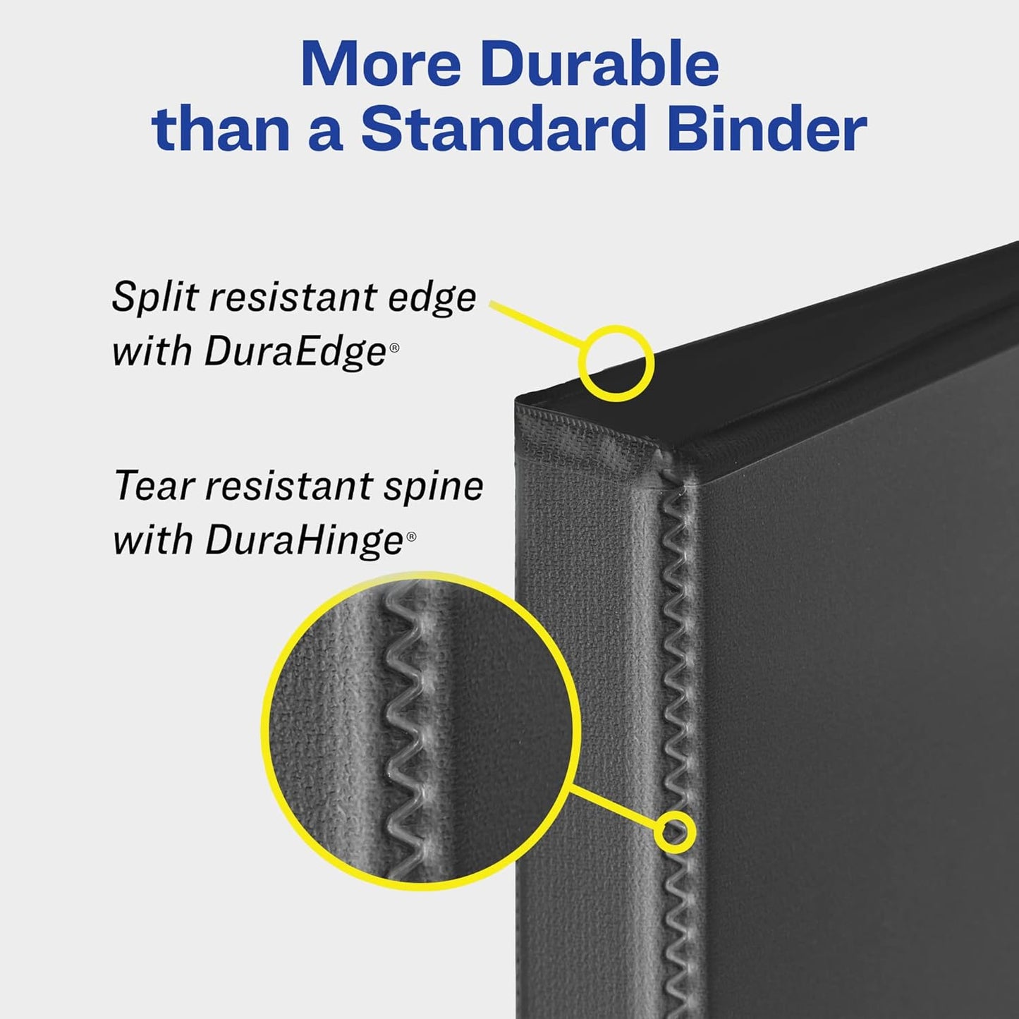 Avery Heavy-Duty View 3 Ring Binder, 1" One Touch Slant Rings, Holds 8.5" x 11" Paper, 1 Black Binder (05300)