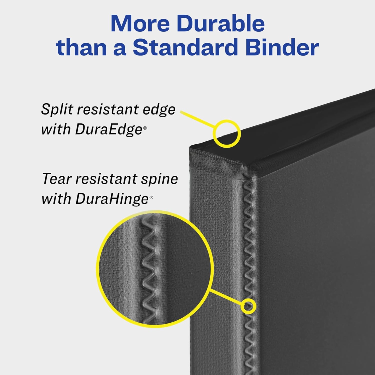 Avery Heavy-Duty View 3 Ring Binder, 1" One Touch Slant Rings, Holds 8.5" x 11" Paper, 1 Black Binder (05300)