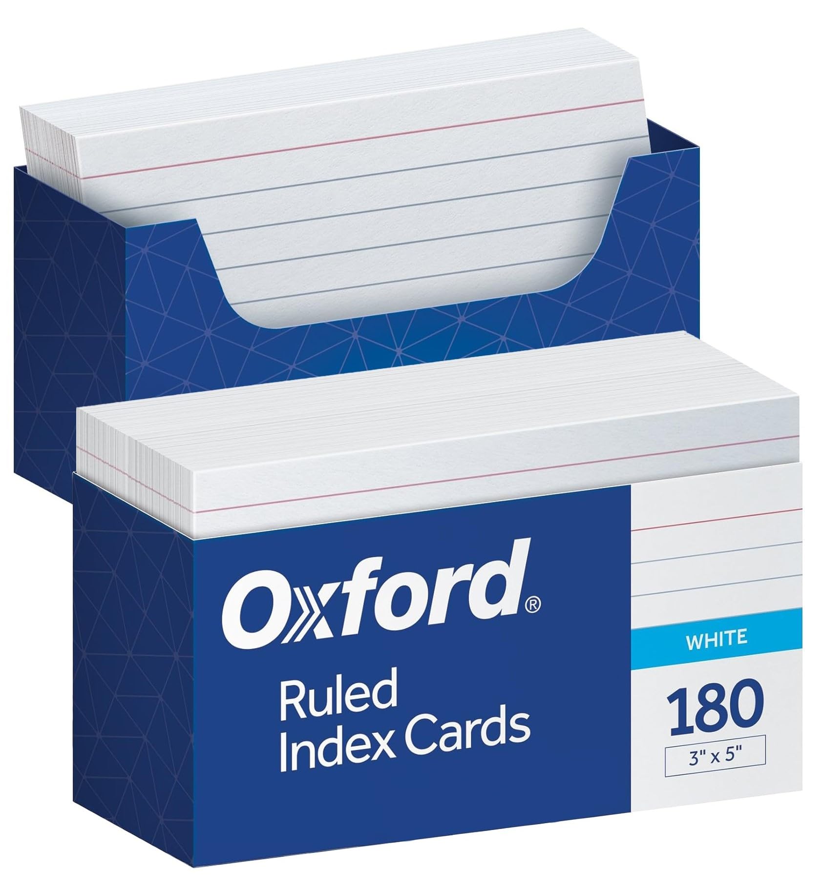 Oxford Ruled Index Cards, 3" x 5", White, Lined Index Flashcards, 300 per Pack (10022)