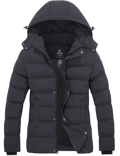 Wantdo Women's Hooded Warm Winter Coat Quilted Thicken Puffer Jacket with Removable Hood