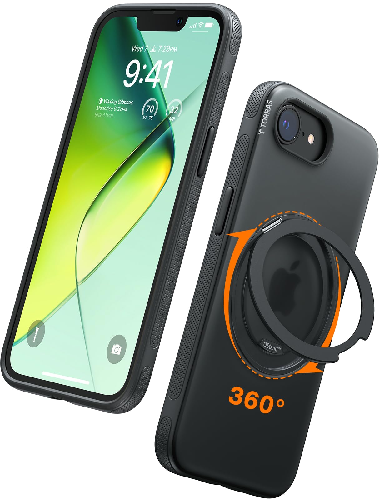 TORRAS 360 Magnetic Stand for iPhone 17 Pro Max Case, [Fit for MagSafe] [4X Military-Grade Protection] Slim Case for iPhone 17 Pro Max, 6.9", Translucent Deep Blue, Ostand O3 Fitness Series