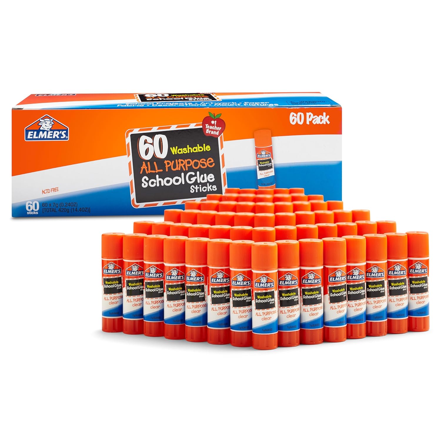Elmer's All Purpose School Glue Sticks Washable 7 Grams 60 Count