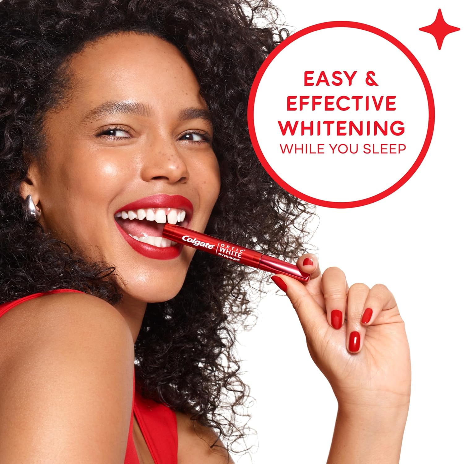 Colgate Optic White Overnight Teeth Whitening Pen, Hydrogen Peroxide Teeth Whitening Pen, Visibly Whiter Teeth In Just 1 Week When Used as Directed, 21 Whitening Treatments, 0.08 fl oz