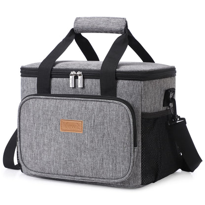 Lifewit Medium Lunch Bag Insulated Lunch Box Soft Cooler Cooling Tote for Adult Men Women, Black 12-Can (9L)