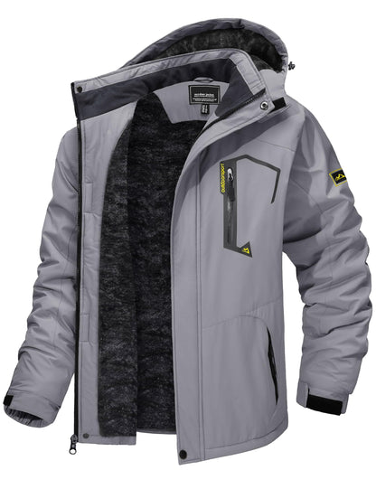 TACVASEN Men's Winter Skiing Jackets Water Resistant Fleece Coats Insulated Thermal Snowboard Jacket Parka Raincoat with Hood