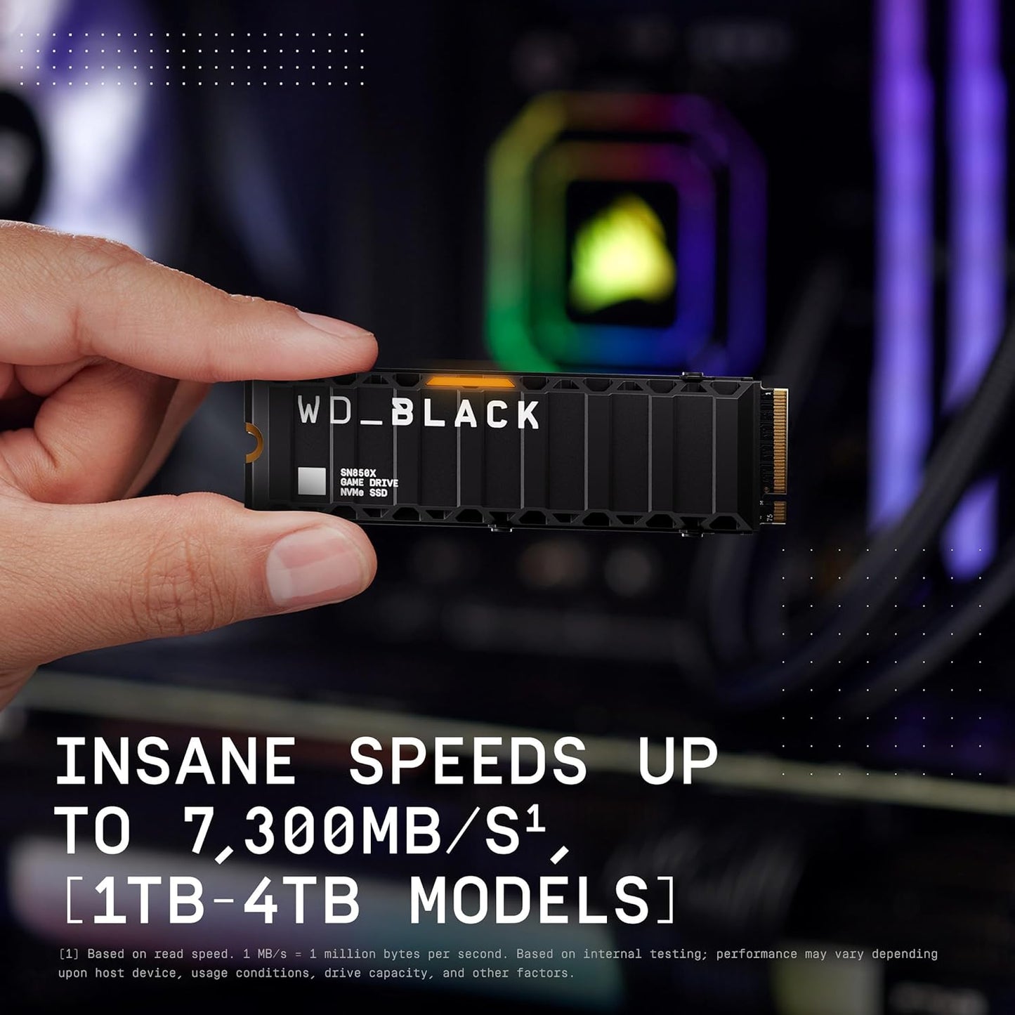WD_BLACK 2TB SN850X NVMe SSD Internal Solid State Drive with Heatsink - Works with Playstation 5, Gen4 PCIe, M.2 2280, Up to 7,300 MB/s - WDS200T2XHE