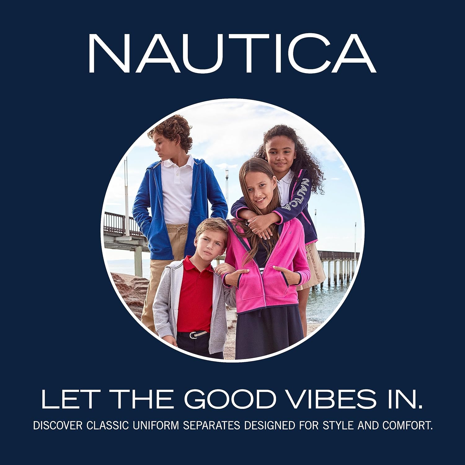 NAUTICA Boys' Full Zip Jacket, Kangaroo Pockets, Made with Lightweight Fleece