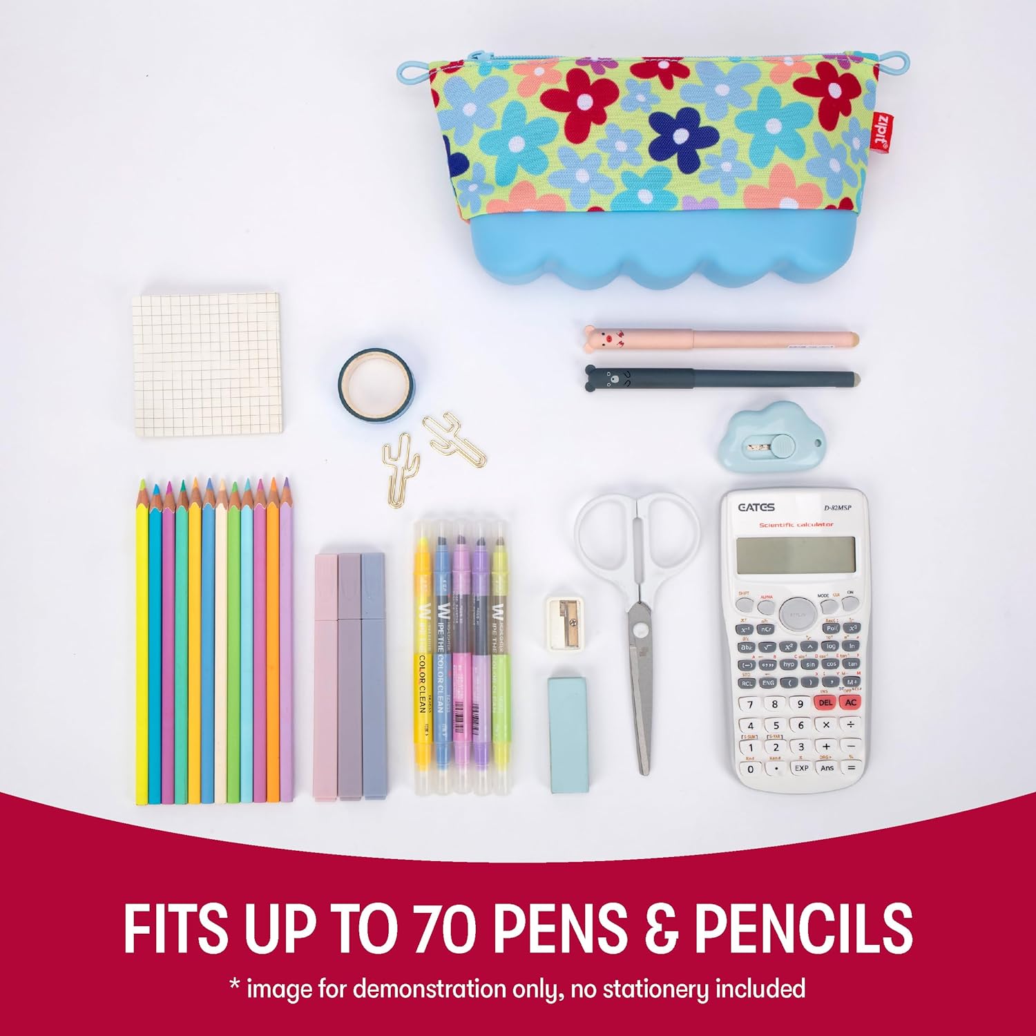 ZIPIT Pencil Case for Girls | Silicone Large Capacity Pencil Pouch | Pencil Bag for School, College and Office