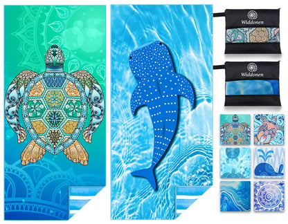 Microfiber Lightweight Beach Towel Sand Free Quick Dry Absorbent Thin Compact Towels for Swimming Pool Camping Beach Accessories Large Easy Pack Travel Things for Vacation Essentials Gift Adult