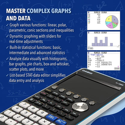 Casio fx-CG50 PRIZM® – Color Graphing Calculator with 3D Graph & Python | Large High-Res Display, Basic & Advanced Functions | Ideal for Exams, STEM, Programming & Advanced Math