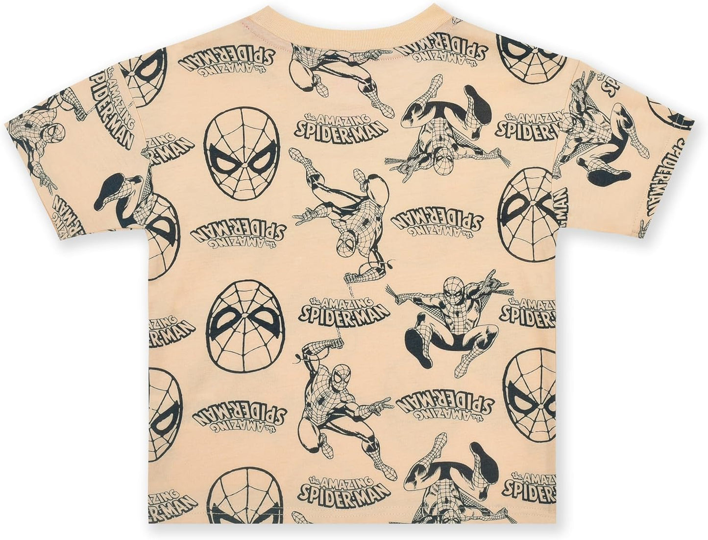 Marvel Spider-Man Boys 2 Piece French Terry Short Sleeve T-Shirt and Shorts Set for Toddler and Big Kids