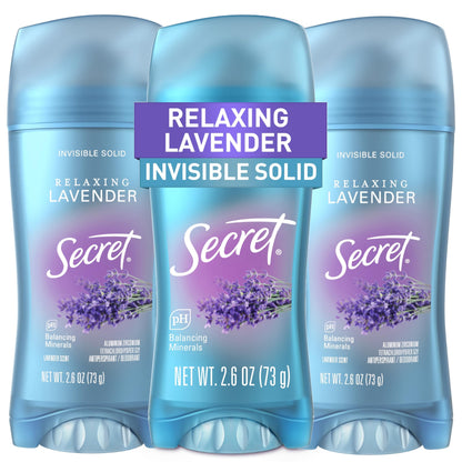 Secret Antiperspirant and Deodorant for Women, 24hr Sweat & Odor Protection, PH Balanced Protection, Gentle on Skin, Wide Solid, Powder Fresh Scent, 2.7 oz (Pack of 2)