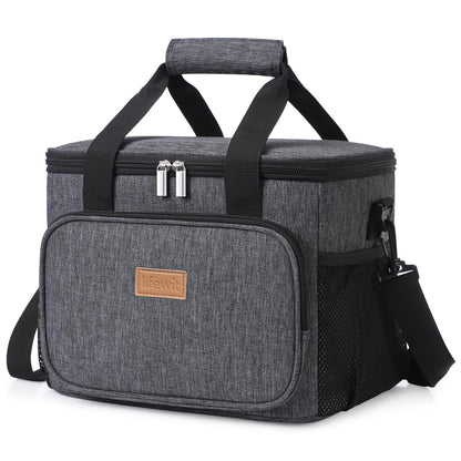 Lifewit Medium Lunch Bag Insulated Lunch Box Soft Cooler Cooling Tote for Adult Men Women, Black 12-Can (9L)