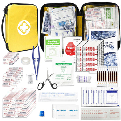 Travel-First Aid-Kit Car-Home 300PCS Survival-Kit Outdoor-Adventure - Small Portable Red Emergency Essential Sets Office Hiking Camping Business Public Must Have First Aid Gear Equipment 1st Aid