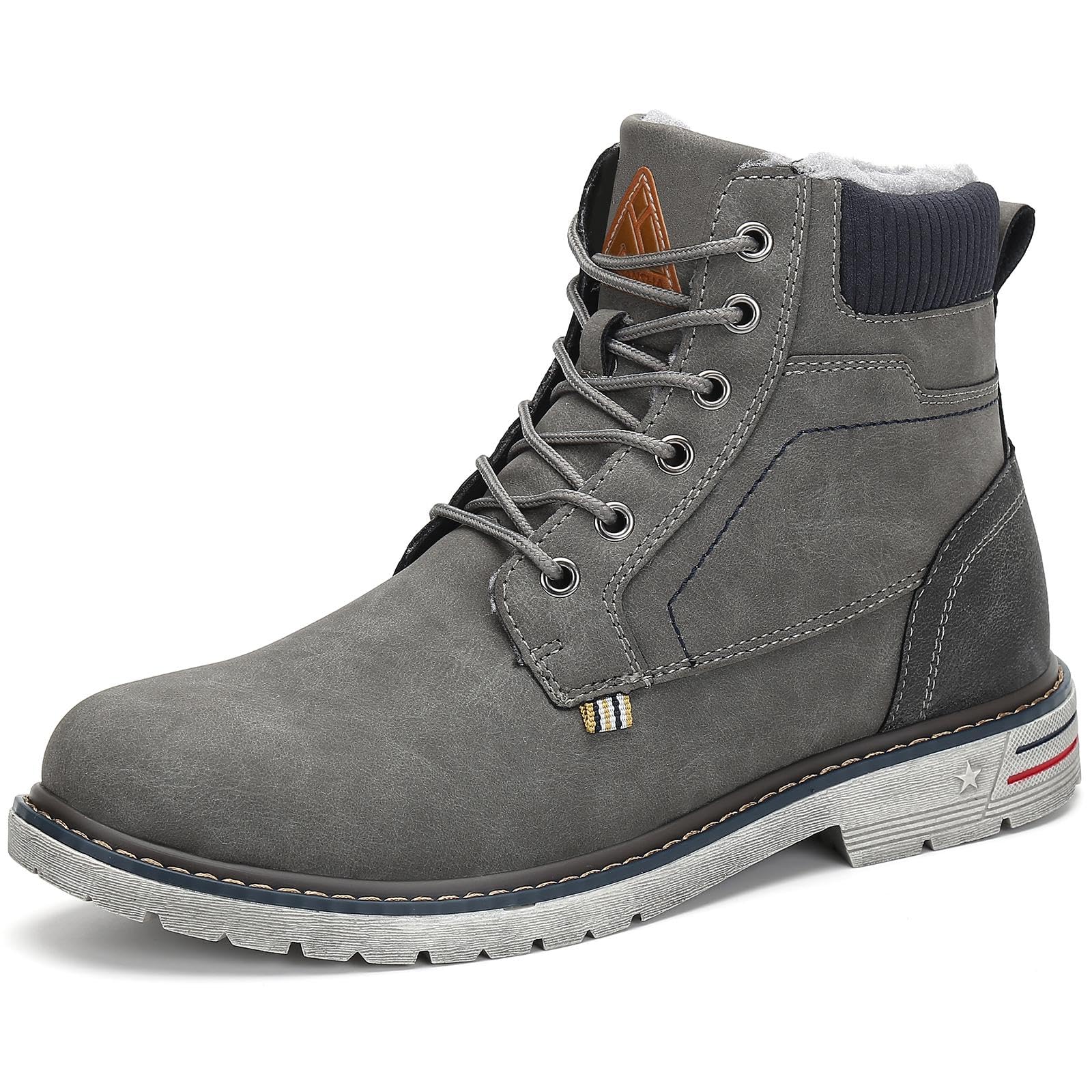 Mishansha Men's Waterproof Snow Boots, Insulated Warm Lined Winter Boot for Cold Weather, Non-Slip Outdoor Trekking Hiking Shoes Size 4-13.5