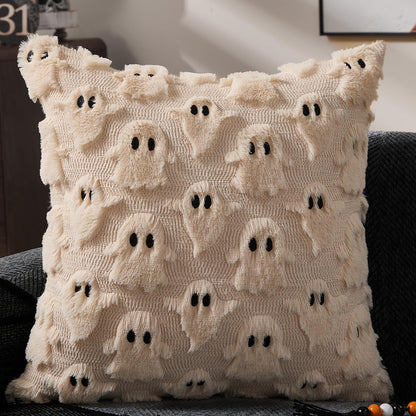 DFXSZ Halloween Pillow Covers 12x20 inch Ghost Decor Beige Halloween Lumbar Pillow Covers Decorative for Halloween Home Decor for Sofa 095B