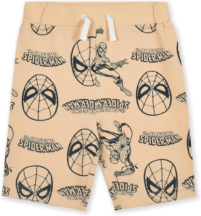 Marvel Spider-Man Boys 2 Piece French Terry Short Sleeve T-Shirt and Shorts Set for Toddler and Big Kids