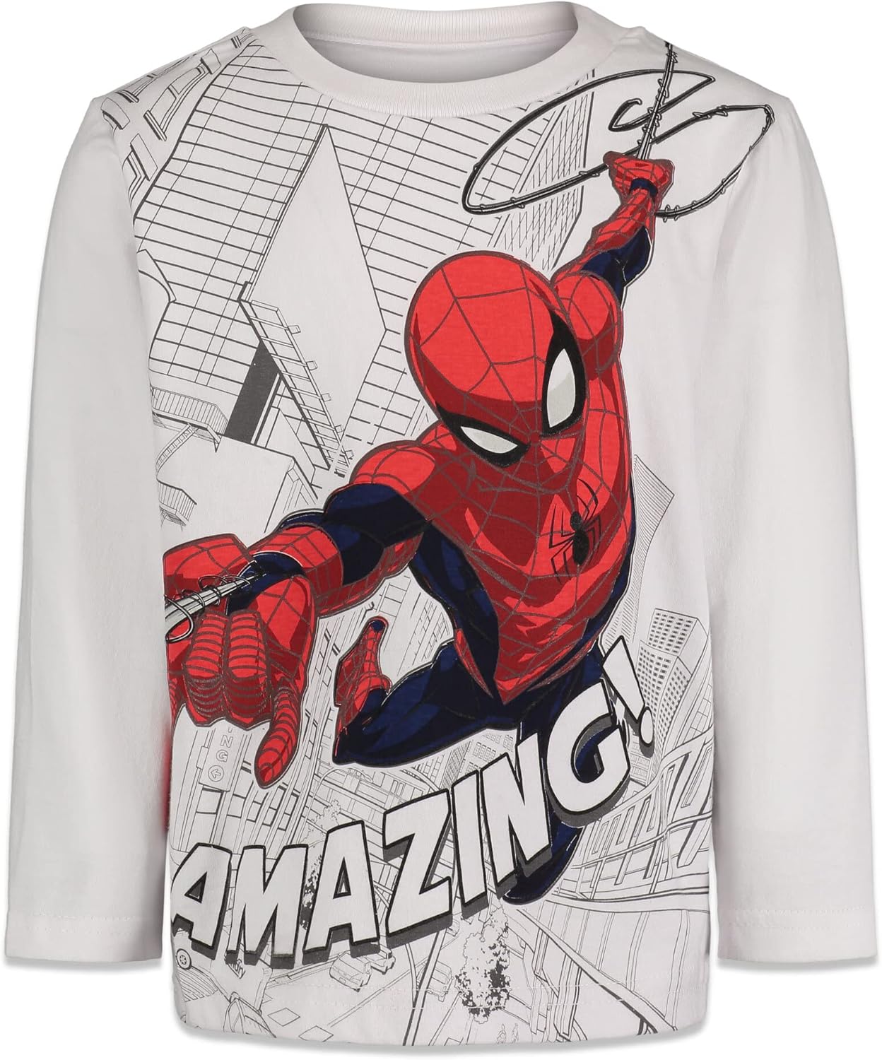 Marvel Spider-Man 2 Pack Long Sleeve T-Shirts Toddler to Big Kid Sizes (2T - 10-12)
