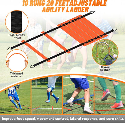 Soccer Goal, Kids Soccer Goals for Backyard Set of 2, 4x3ft Portable Soccer Goal Pop Up Soccer Net, Kids Soccer Net Training Equipment with Soccer Ball, Ladder, Cones, Targets