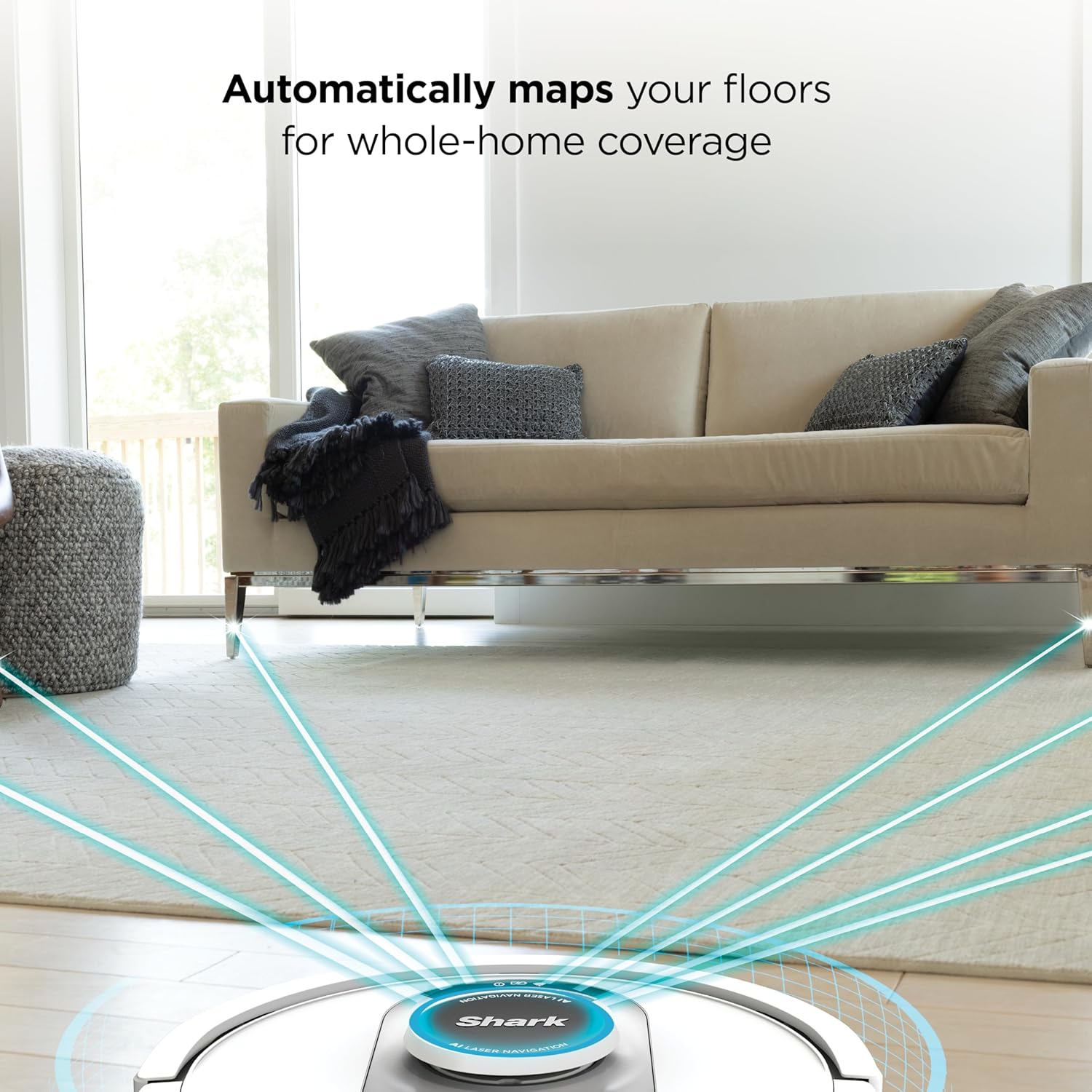 Shark AI Ultra Voice Control Robot Vacuum with Matrix Clean Navigation, Home Mapping, 60-Day Capacity, XL Self-Empty Base for Homes with Pets, Carpet & Hard Floors, Cool Grey