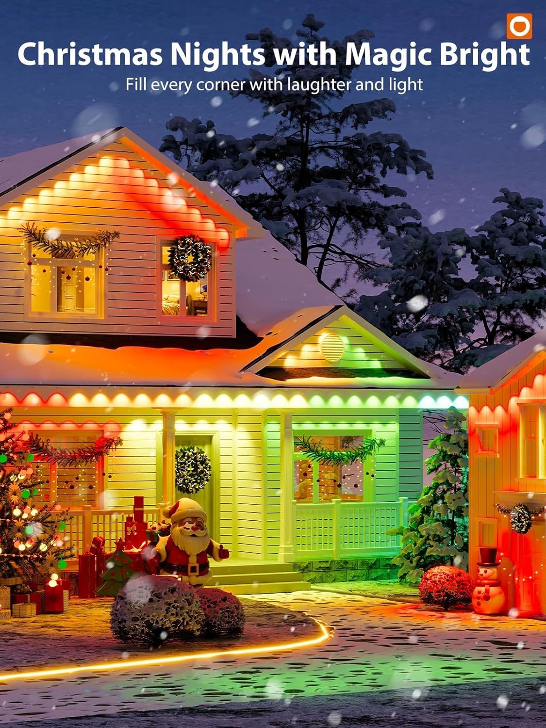 addlon 400FT(200FT*2) Permanent Outdoor Lights, Smart RGB+IC LED Lights for House & Outdoor Decor, App & Remote Control, DIY Scene Modes, IP67 Waterproof for Christmas, Holiday, Party Decorations