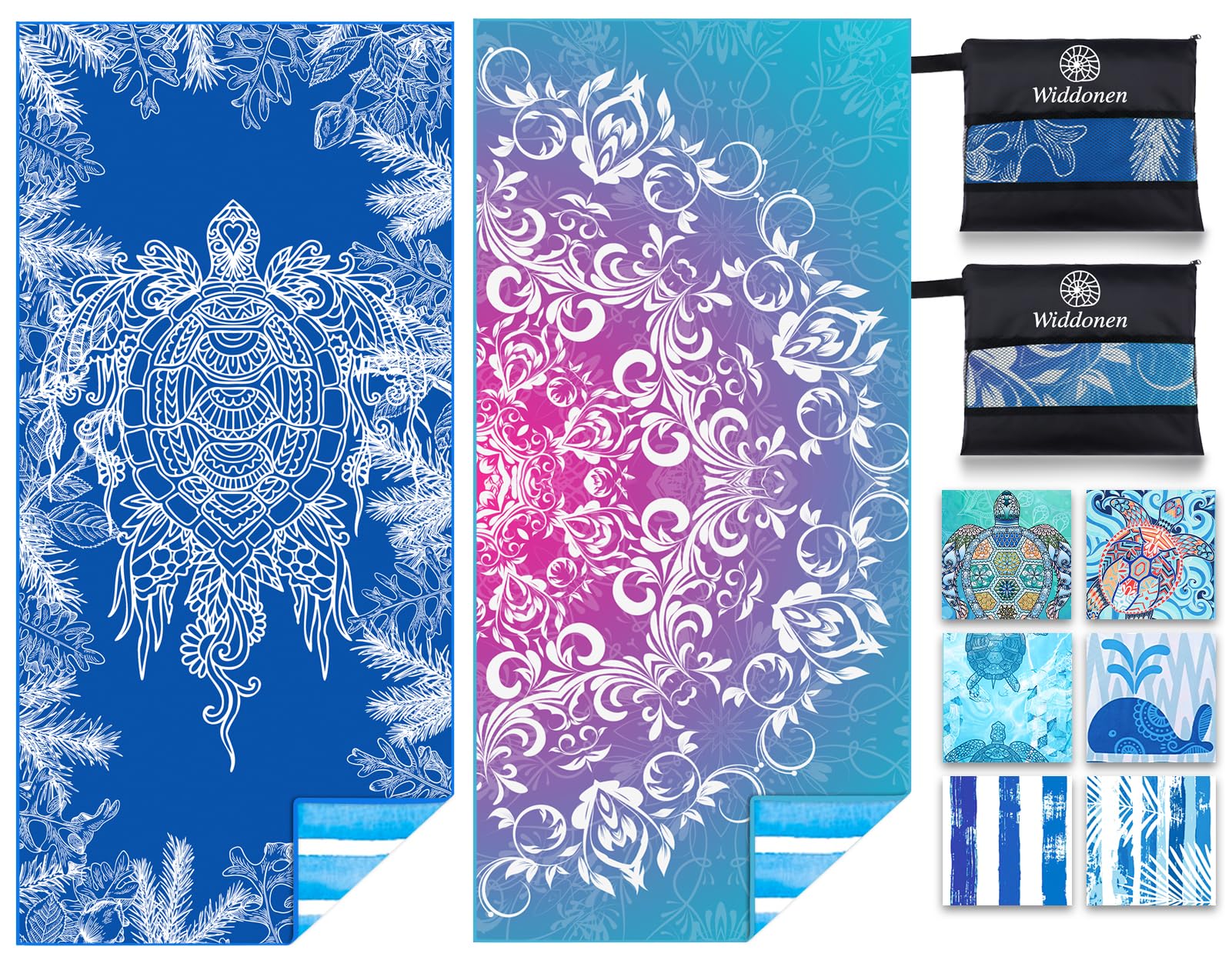 Microfiber Lightweight Beach Towel Sand Free Quick Dry Absorbent Thin Compact Towels for Swimming Pool Camping Beach Accessories Large Easy Pack Travel Things for Vacation Essentials Gift Adult