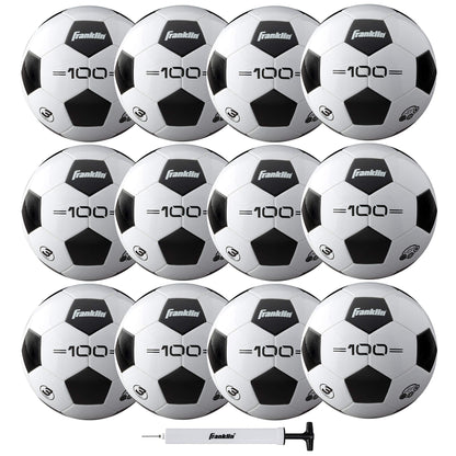 Franklin Sports Soccer Balls - Youth & Adult - Sizes 3, 4 & 5 - Single & Bulk Packs - Black & White