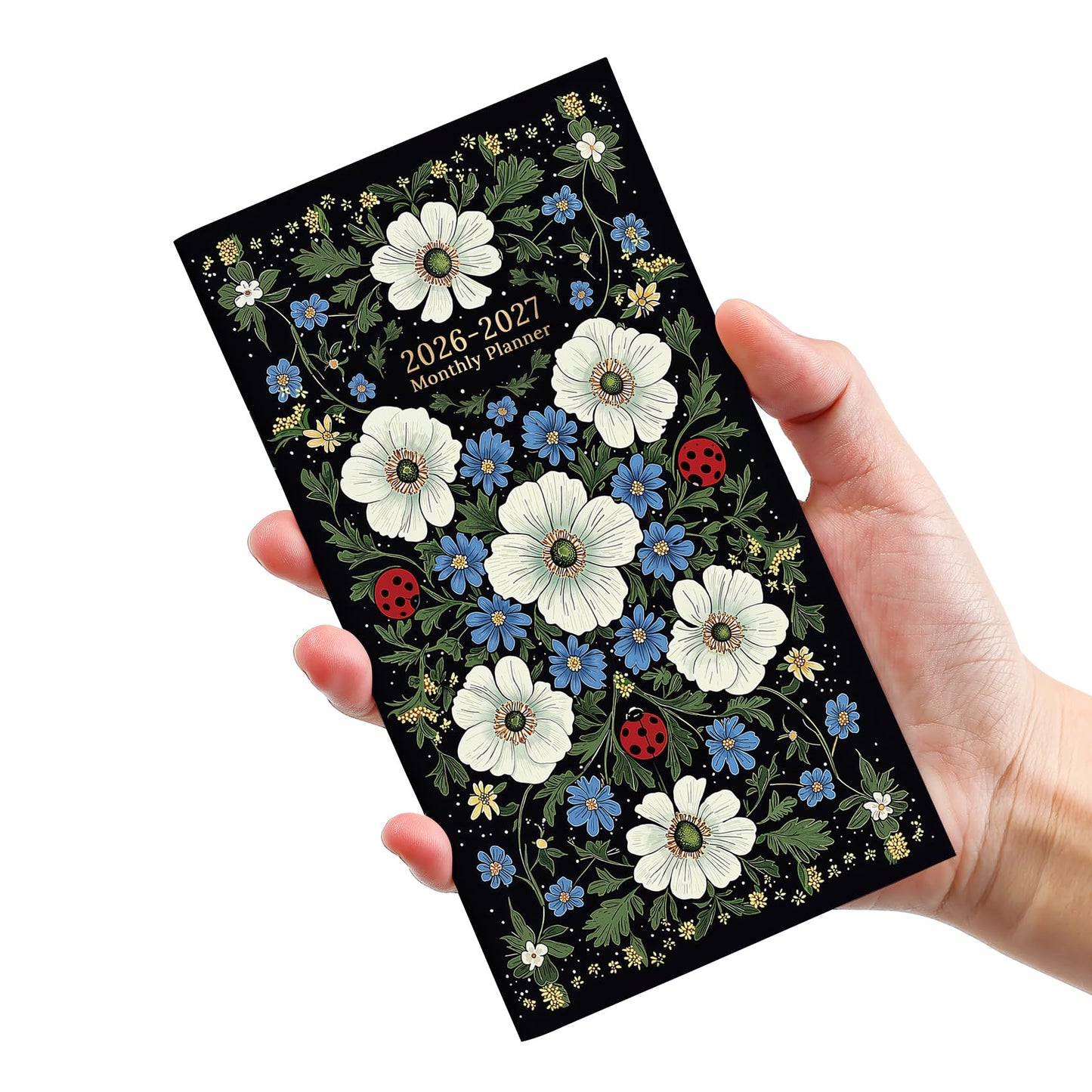 Pocket Calendar 2026-2027 for Purse, Two Year Monthly Planner Pocket Size, Jan 2026 to Dec 2027 Monthly Planner Small Size (6.5" x 3.5") - Wildflowers