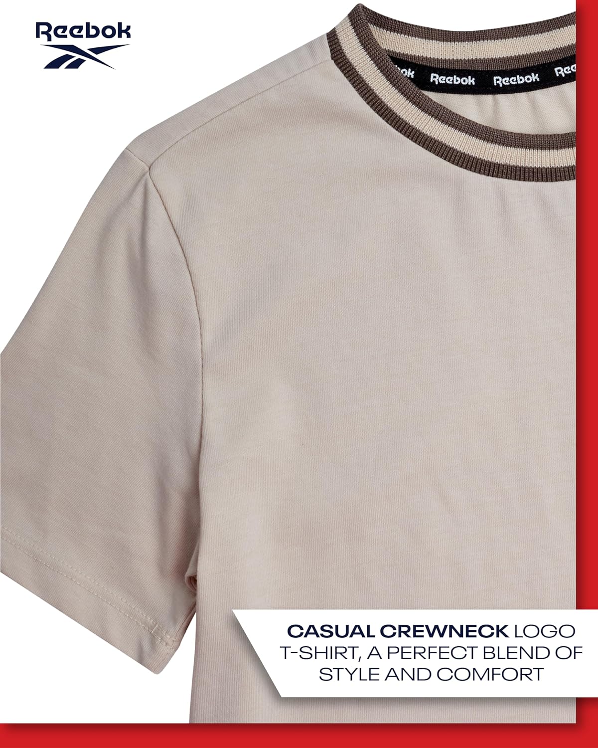 Reebok Boys' Short Sleeve Tee Shirt - Casual Performance Cotton Crew Neck Logo Graphic Tees for Boys (Sizes: 4-20)