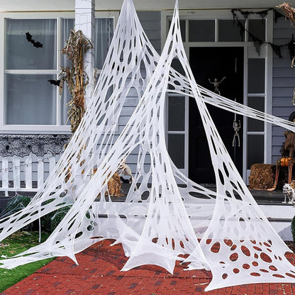 Beef Netting Halloween Spider Webs Decorations,500sqft Stretchy Beef Netting for Halloween Decor, Spooky Spider Web for Haunted House,Decorations Spider Webs Outdoor