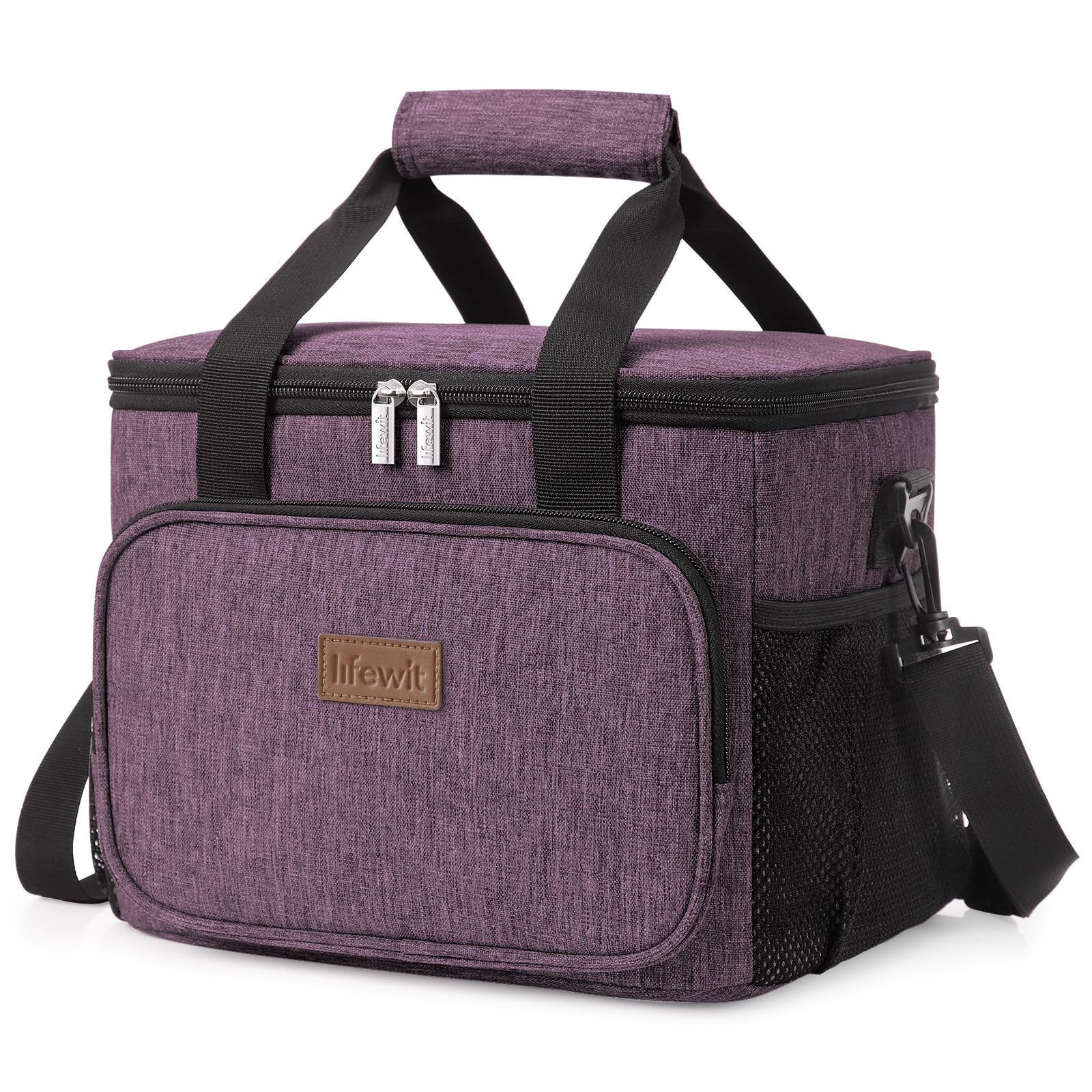Lifewit Medium Lunch Bag Insulated Lunch Box Soft Cooler Cooling Tote for Adult Men Women, Black 12-Can (9L)
