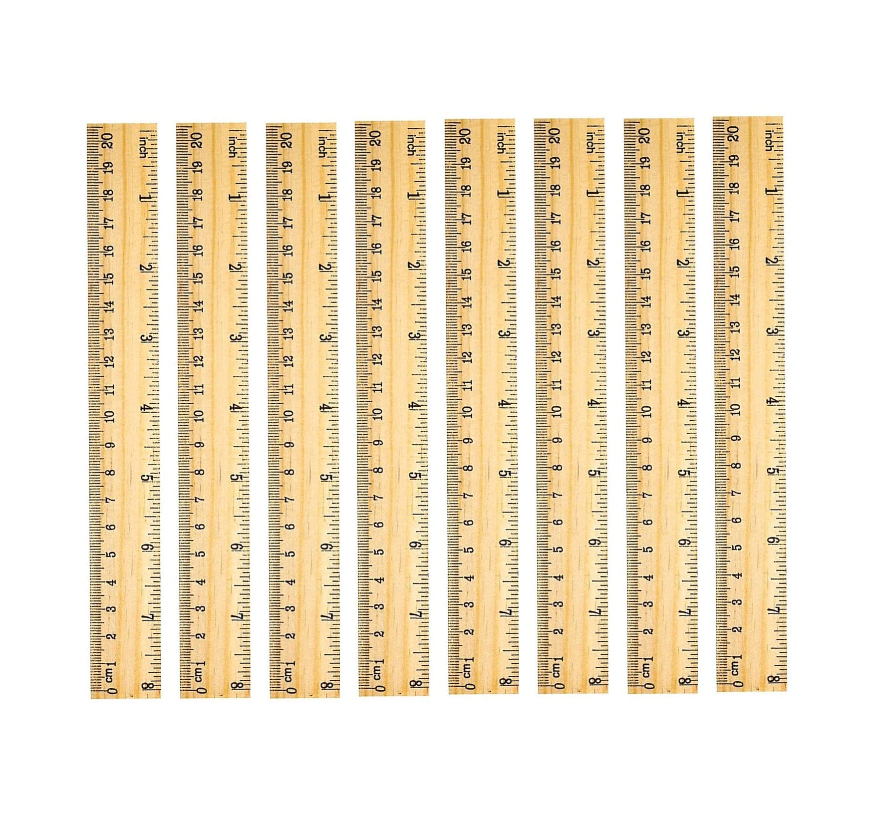 60 Pack Wooden Ruler 12 Inch Rulers Bulk Wood Measuring Ruler Office Ruler 2 Scale