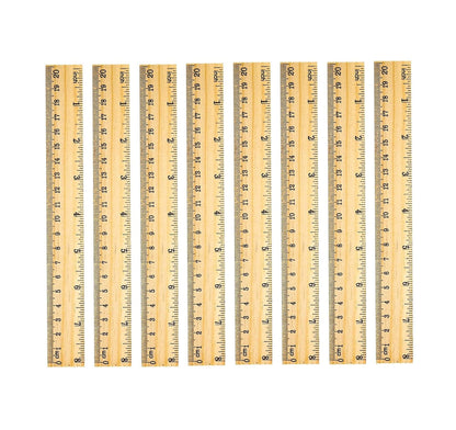 60 Pack Wooden Ruler 12 Inch Rulers Bulk Wood Measuring Ruler Office Ruler 2 Scale