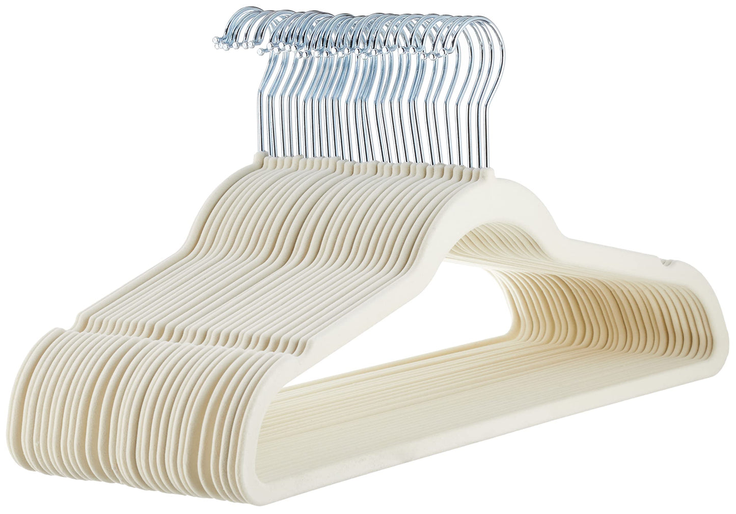 Amazon Basics Slim, Velvet, Non-Slip Suit Clothes Hangers, Pack of 50, Black