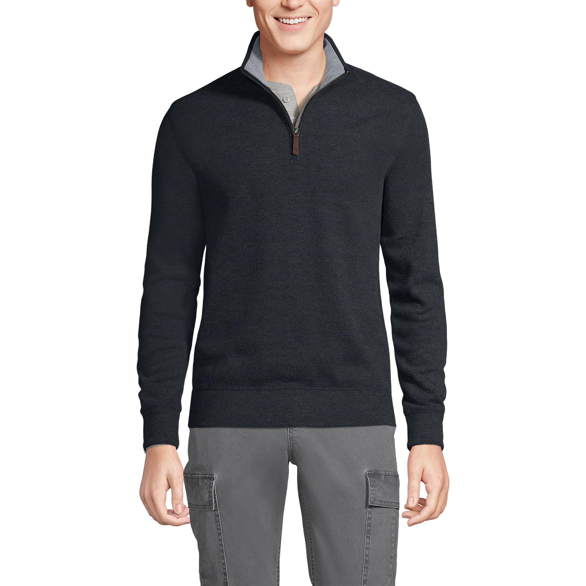 Lands' End Bedford Rib Quarter Zip Sweater