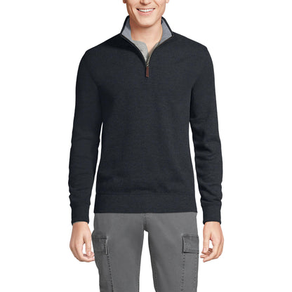 Lands' End Bedford Rib Quarter Zip Sweater