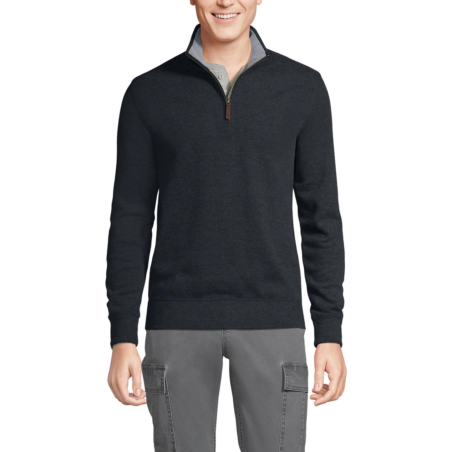 Lands' End Bedford Rib Quarter Zip Sweater