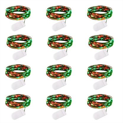 Brightown 12 Pack LED Fairy Lights Battery Operated String Lights - 7ft 20LED Waterproof Silver Wire Firefly Starry Moon Lights for DIY Crafts Wedding Table Centerpieces Party Bedroom Christmas