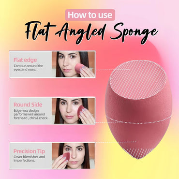 Makeup Sponge Set BS-MALL with Storage Case 7 Pcs for Liquid, Cream, and Powder, Foundation with 1 Mini Makeup Sponge Pink (A-Pink）