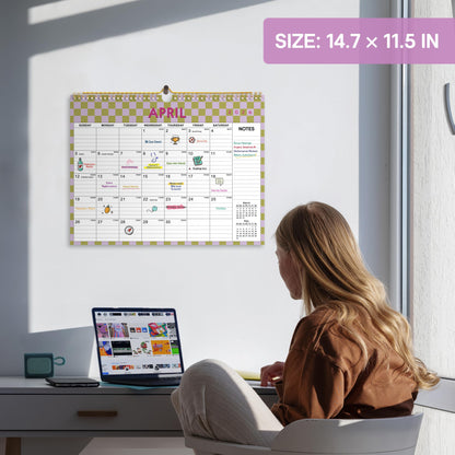 2026 Calendar, Monthly Wall Calendar from October 2025 to June 2027, 11.5" x 14.7", Spiral Binding Hanging Wall Calendar, Perfect for Home or Office,Floral