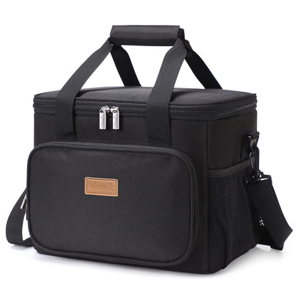 Lifewit Medium Lunch Bag Insulated Lunch Box Soft Cooler Cooling Tote for Adult Men Women, Black 12-Can (9L)