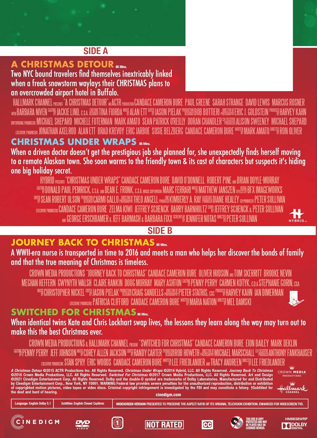 Candace Cameron Bure: 4-Film Collection A Christmas Detour, Christmas Under Wraps, Journey Back to Christmas, Switched for Christmas