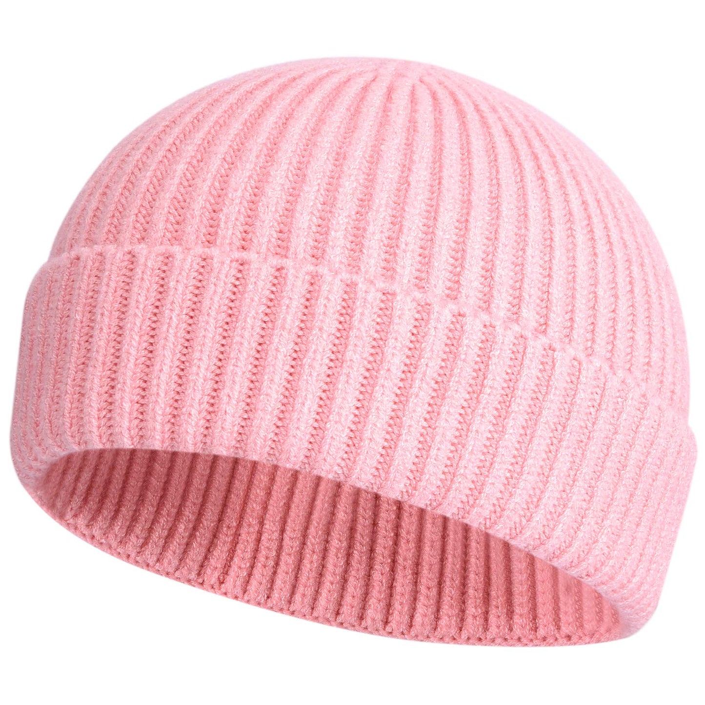 ROYBENS Swag Wool Knit Cuff Short Fisherman Beanie for Men Women, Winter Warm Hats