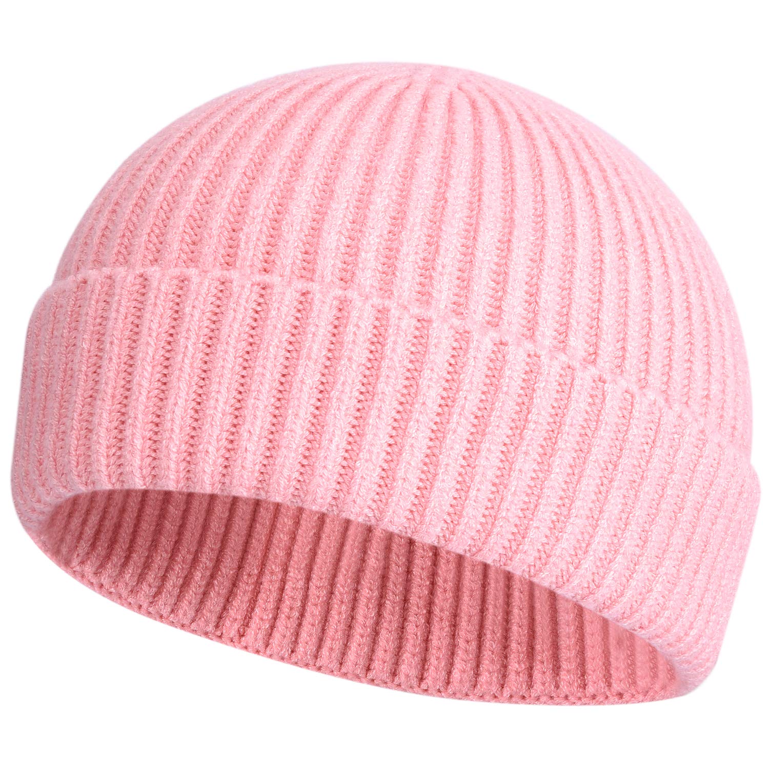 ROYBENS Swag Wool Knit Cuff Short Fisherman Beanie for Men Women, Winter Warm Hats