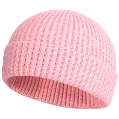 ROYBENS Swag Wool Knit Cuff Short Fisherman Beanie for Men Women, Winter Warm Hats