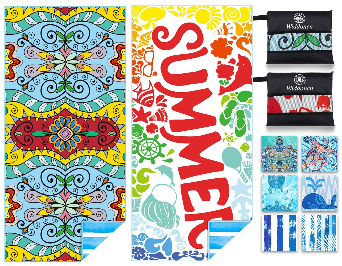 Microfiber Lightweight Beach Towel Sand Free Quick Dry Absorbent Thin Compact Towels for Swimming Pool Camping Beach Accessories Large Easy Pack Travel Things for Vacation Essentials Gift Adult