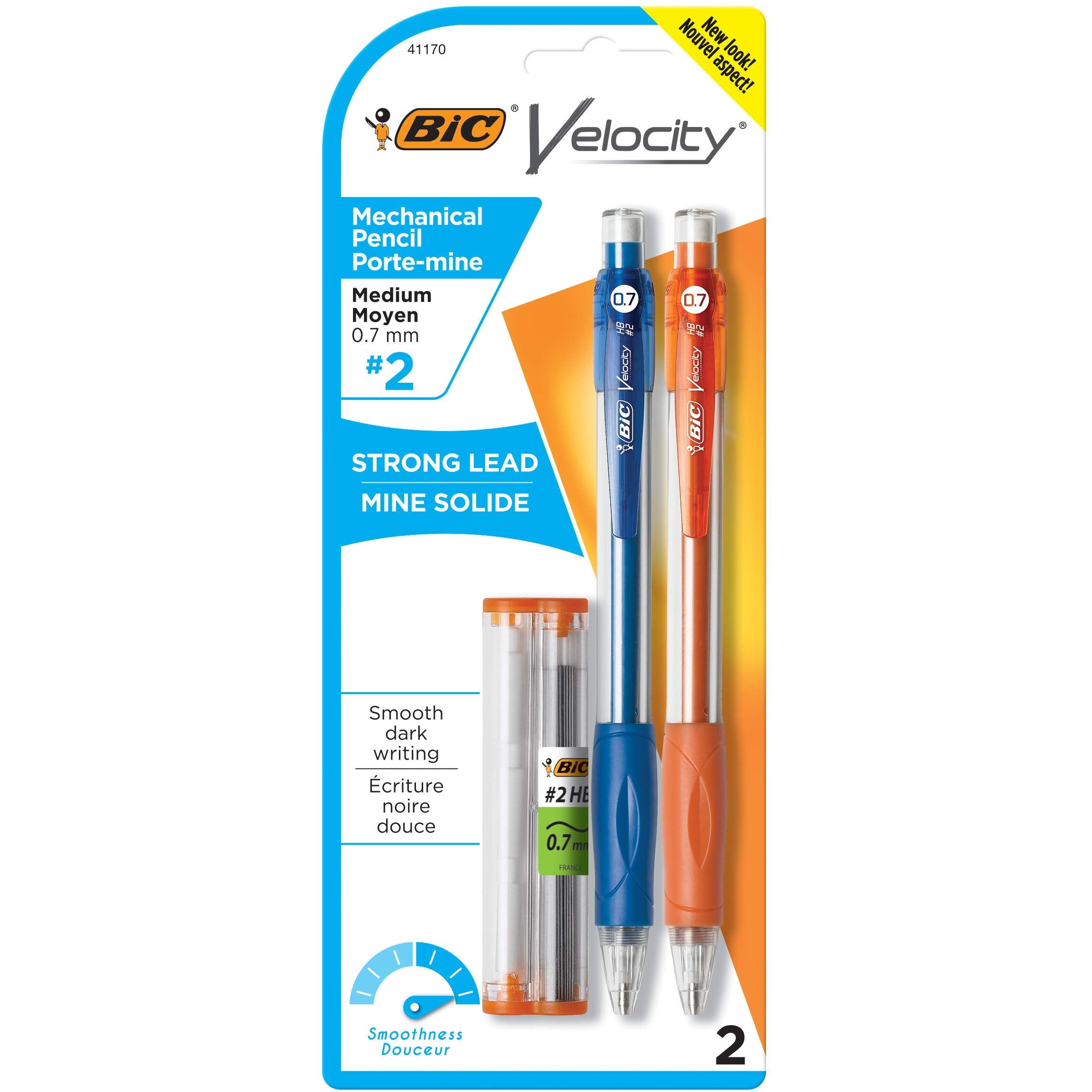 BIC Velocity Colored Lead Mechanical Pencils, Assorted Colors, 6-Pack, Colored Pencils for Classrooms and School Supplies