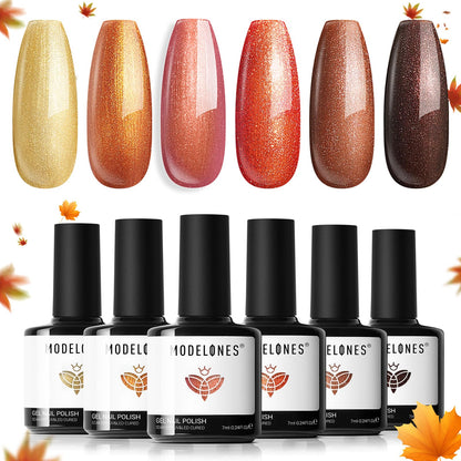 modelones Christmas Gel Nail Polish Set, 6 Colors Cat Eye Red Green Glitter Gold Silver Winter Gel Polish Kit with Magnet Nail Stickers Soak Off Led Nail Art Manicure Salon DIY New Year Holiday Gifts